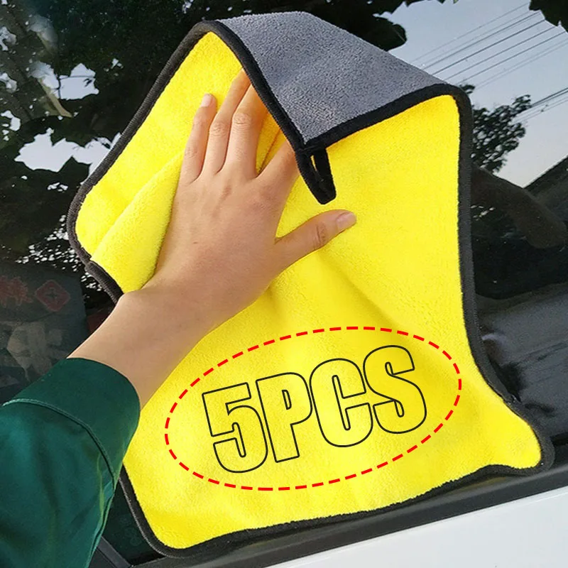 Microfiber Towel Detailing - 1/5PCS Verdickt Auto Waschen Handtuch Doppel