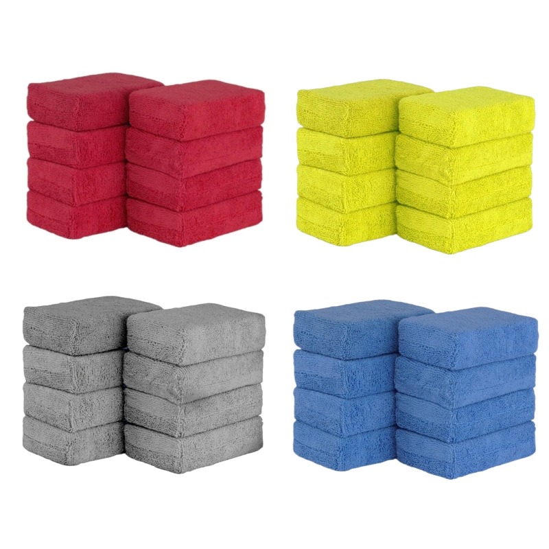 Wax Applicator Pad - 8 Stück Mikrofaser-Autowachs-Applikatoren, Weiche Rechteckige Schaumstoff-Polierpads