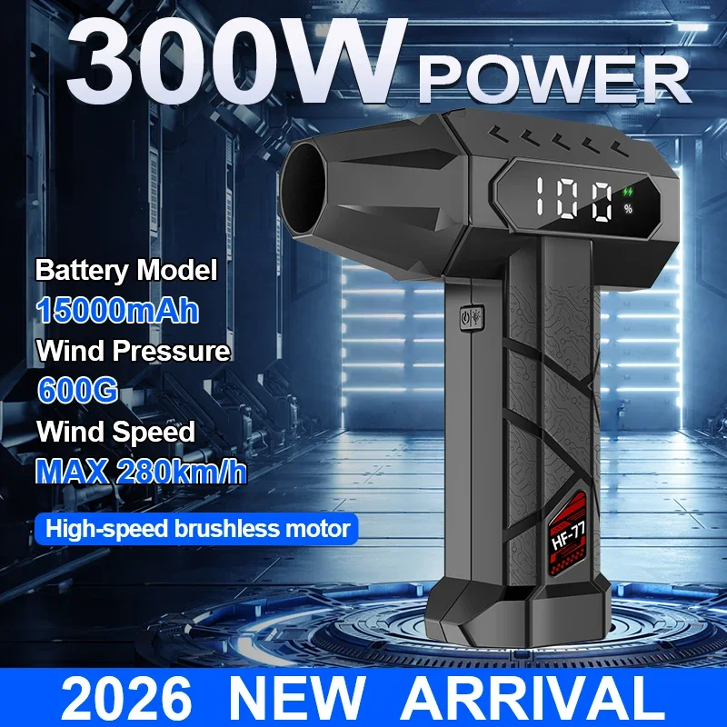 Dryer Car Blower - 15000mAh Turbo-Lüfter mit 5 Geschwindigkeiten, Einstellbarer